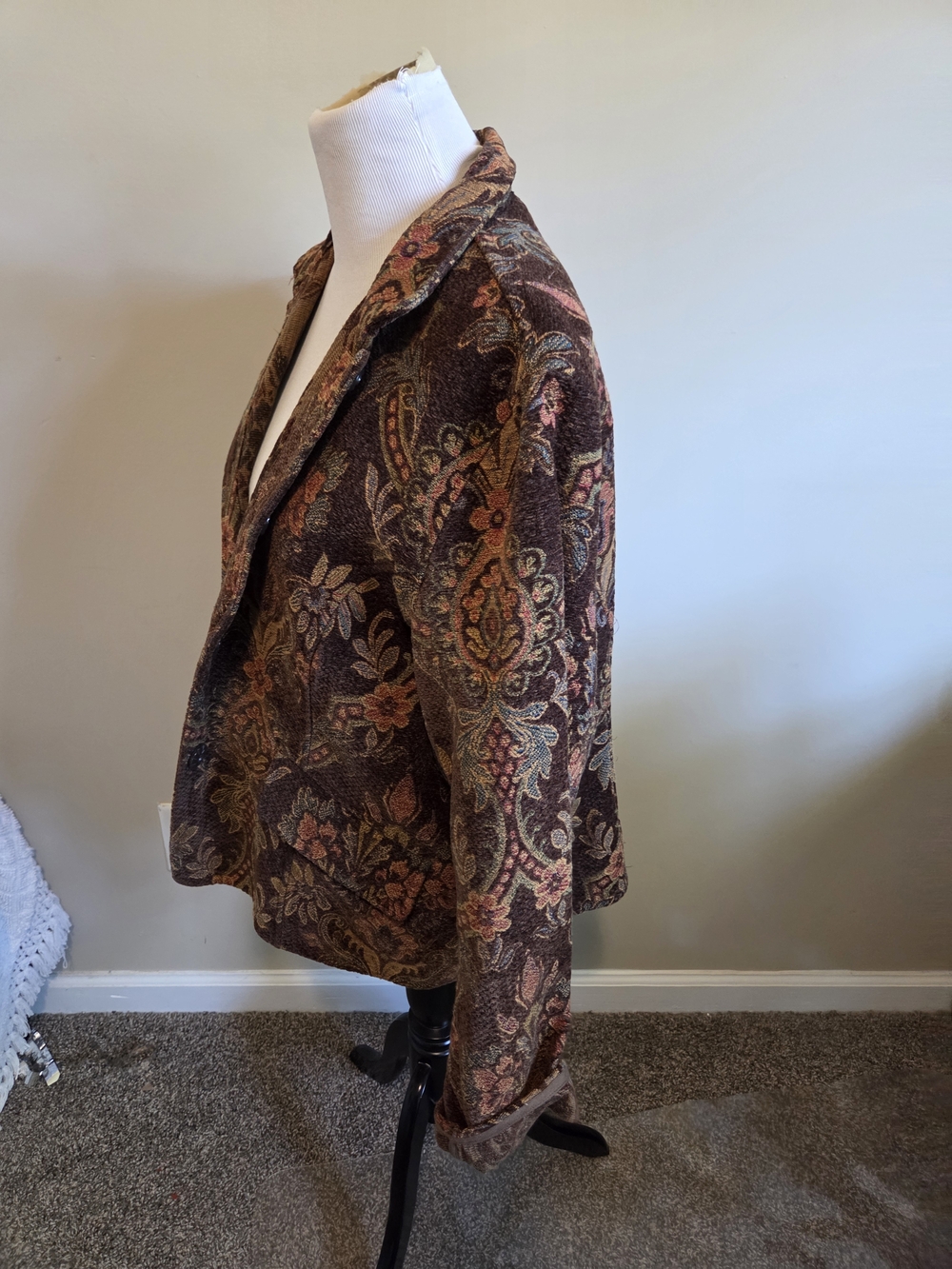 Flashback Women's Floral Tapestry Blazer - Multitone Brown Size Xl - Picture 13 of 14